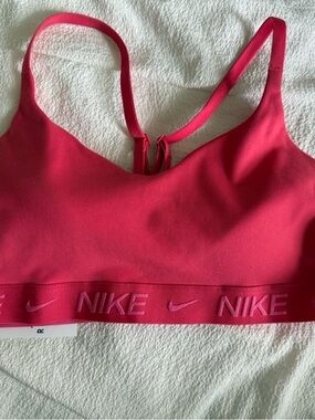 Nike Pink-Red Dri-FIT Indy Sports Bra